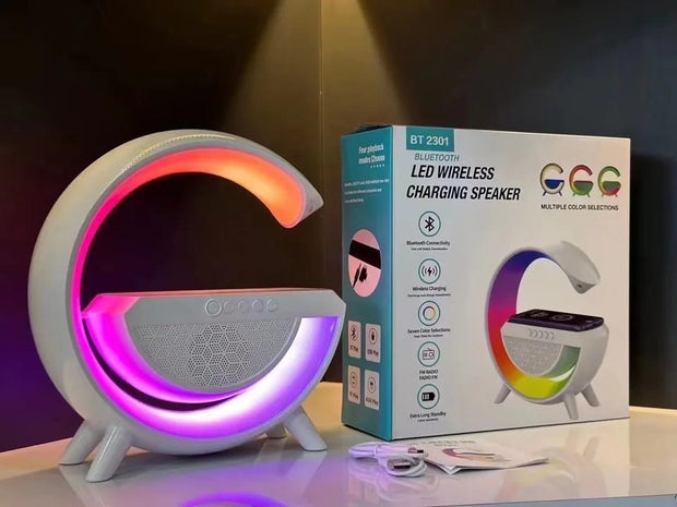 G-SHAPED BRILLIANCE ELEVATE YOUR ATMOSPHERE WITH LED LAMP + SPEAKER + CHARGER