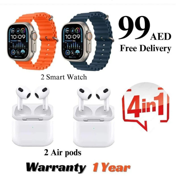 2 ULTRA SMART WATCHES & 2 AIRPODS